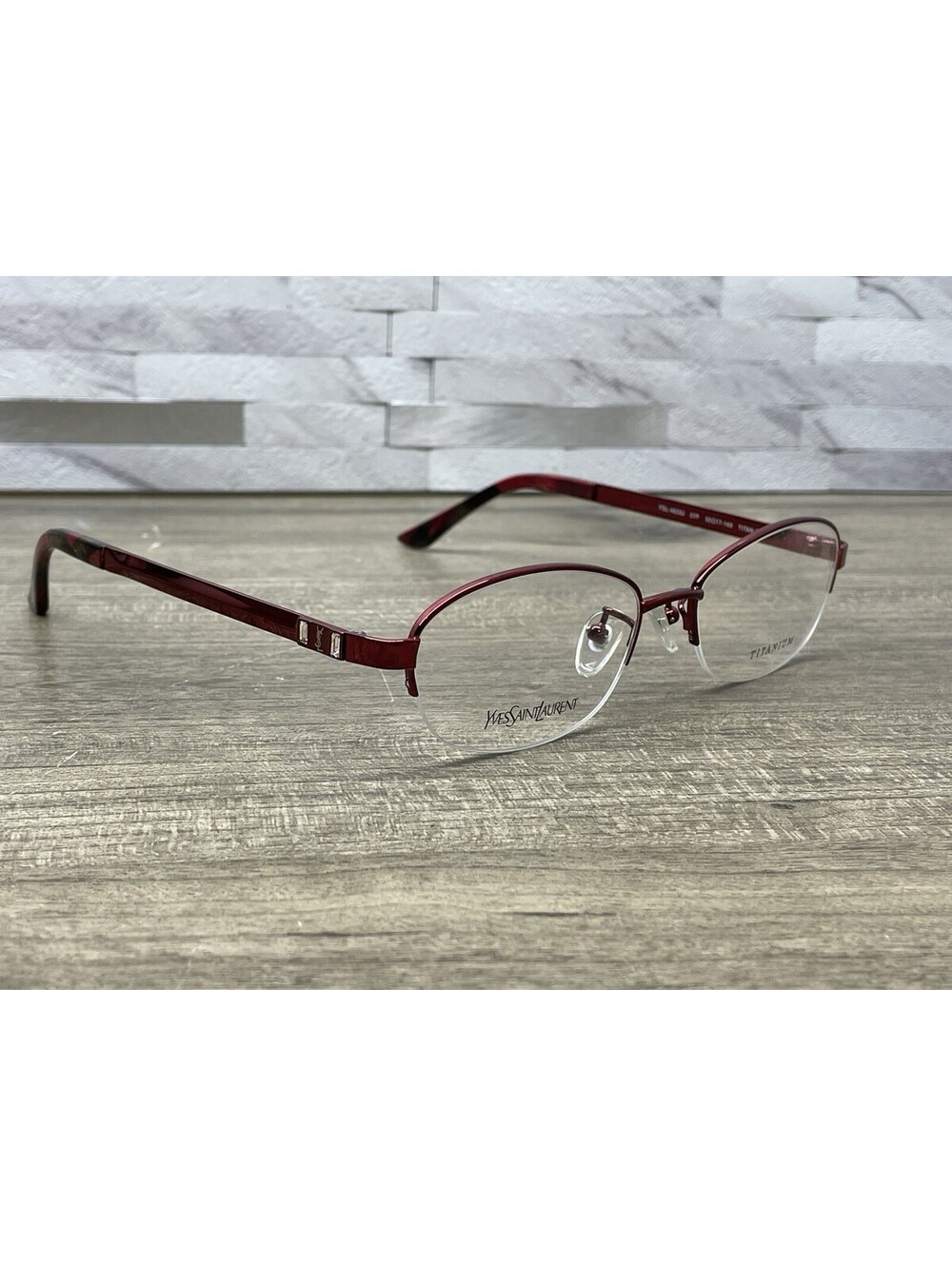 Yves Saint Laurent YSL-4633J 37P Half Rim Red Titanium 52[]17 Eyeglasses Frames